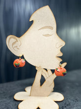 Load image into Gallery viewer, Handmade Floral Pumpkin Clay Earrings – Autumn Fall Jewelry – Cosy Halloween Earrings – Ball Stud – by Crystal wedding Uk