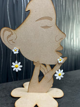 Load image into Gallery viewer, Daisy flower drop earrings handmade Earrings – Polymer Clay Dangle Earrings