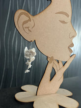 Load image into Gallery viewer, Handmade Clay Flower Bridal Earrings: Freshwater Pearl Statement Jewelry