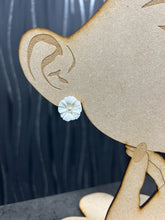 Load image into Gallery viewer, Clay Flower Earrings: Pearl Bridal Jewelry, Gold or Silver