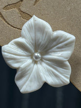 Load image into Gallery viewer, Handmade White Flower pearl Earrings - Delicate Clay Flowers Stud Earrings by Crystal wedding UK