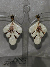 Load image into Gallery viewer, Bridal Clay Flower Earrings: Freshwater Pearls, Art Deco Wedding Jewelry