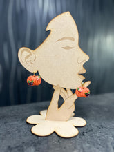 Load image into Gallery viewer, Handmade Floral Pumpkin Clay Earrings – Autumn Fall Jewelry – Cosy Halloween Earrings – Ball Stud – by Crystal wedding Uk