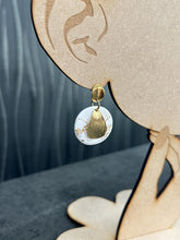 Load image into Gallery viewer, Handmade Gold white round drop Earrings: