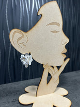 Load image into Gallery viewer, Freshwater Pearl Clay Flower Earrings | Handmade Bridal Earrings | White Floral Statement Jewelry silver or gold,