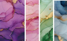 Load image into Gallery viewer, Marbled Green & Gold Clay Earrings – Modern Statement Jewelry - Handmade to order