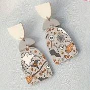 Load image into Gallery viewer, Halloween dangle Stud Earrings: Polymer Clay Halloween - 4 designs - Handmade to order by Crystal Wedding UK