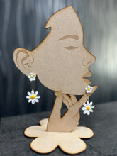 Load image into Gallery viewer, Daisy flower drop earrings handmade Earrings – Polymer Clay Dangle Earrings