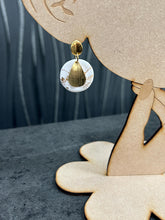 Load image into Gallery viewer, Handmade Gold white round drop Earrings: