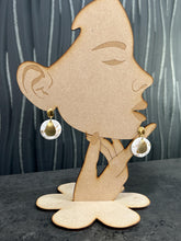 Load image into Gallery viewer, Handmade Gold white round drop Earrings: