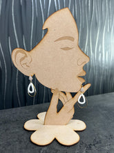 Load image into Gallery viewer, White gold drop hoop Earrings: clay, Cubic Zircona gold, Handmade to order