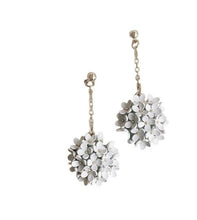 Load image into Gallery viewer, Handmade Floral Dangle chain Earrings | Lightweight Statement Jewelry | Colorful Bridesmaid Earrings, silver or gold, Handmade