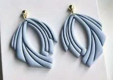 Load image into Gallery viewer, Lightweight Polymer Clay Earrings, Modern Minimalist Statement Earrings, stainless steel 14k Gold Over Brass Ear Wires, Hypoallergenic