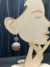 Load image into Gallery viewer, Modern Clay Earrings, Delicate white Resin, Wood, metal and Clay Abstract Earrings –Boho Statement Polymer Clay Dangle Earrings
