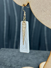 Load image into Gallery viewer, Handmade White textured drop Earrings – minimalist – Elegant bridal Earrings – by Crystal wedding UK