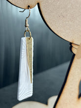 Load image into Gallery viewer, Handmade White textured drop Earrings – minimalist – Elegant bridal Earrings – by Crystal wedding UK