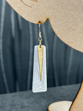 Load image into Gallery viewer, Handmade White textured drop Earrings – minimalist – Elegant bridal Earrings – by Crystal wedding UK