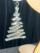 Load image into Gallery viewer, Christmas Tree Earrings: Swarovski elements , in silver or gold, Handmade to order by Crystal wedding UK