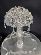 Load image into Gallery viewer, Silver Crystal Brooch Bouquet: Jeweled Wedding Bouquet