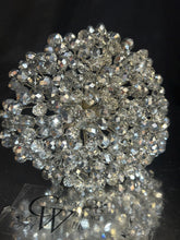 Load image into Gallery viewer, Luxury Silver Crystal Bridal Keepsake Bouquet – Handmade Beaded Wedding Bouquet -