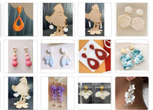 Load image into Gallery viewer, Lightweight Polymer Clay Earrings, Modern Minimalist Statement Earrings, stainless steel 14k Gold Over Brass Ear Wires, Hypoallergenic