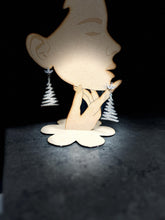 Load image into Gallery viewer, Christmas Tree Earrings: Swarovski elements , in silver or gold, Handmade to order by Crystal wedding UK