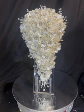 Load image into Gallery viewer, Ivory Pearl & Crystal Bridal Bouquet Rhinestone Wedding bouquet Silver brides Flowers