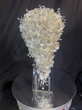 Load image into Gallery viewer, Ivory Pearl & Crystal Bridal Bouquet Rhinestone Wedding bouquet Silver brides Flowers