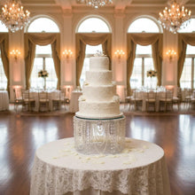 Load image into Gallery viewer, Pearl Wedding Cake Stand: GATSBY ART DECO . Floating Acrylic Base, Custom Sizes