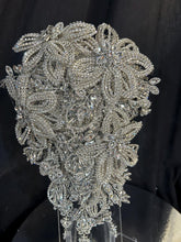 Load image into Gallery viewer, Sparkly Silver Brooch Bouquet, Crystal Rhinestone Wedding Flowers