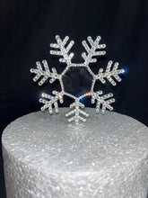 Load image into Gallery viewer, Personalized Crystal Snowflake Cake Topper: Swarovski Rhinestone wedding gift