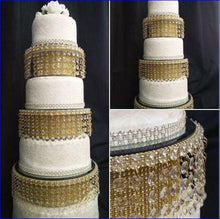Load image into Gallery viewer, Diamante Cake Separator with LED Lights: Faux Crystal Wedding Display