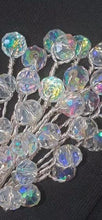 Load image into Gallery viewer, Crystal Wedding Bouquet: AB Glass Beads, Silver Wire, Ribbon Handle