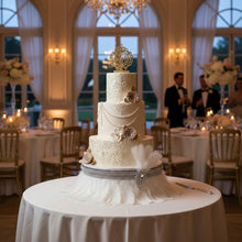 Load image into Gallery viewer, Feather Wedding Cake Stand Gatsby Decor | Luxury 1920s Crystal base | Vintage Glam Wedding Cake Display