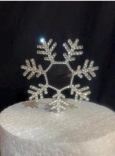 Load image into Gallery viewer, Personalized Crystal Snowflake Cake Topper: Swarovski Rhinestone wedding gift
