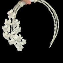 Load image into Gallery viewer, Crecsent Pearl & Lily bouquet : Crystal Rhinestone Bridal flowers