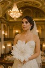 Load image into Gallery viewer, Feather Crystal Bridal Bouquet: Gatsby Wedding, Bridesmaid Bouquet