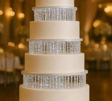 Load image into Gallery viewer, Crystal Chandelier Cake Stand – LED Light, Acrylic Base