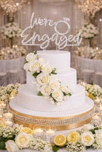 Load image into Gallery viewer, Swarovski Crystal WERE ENGAGED Cake Topper, CLEAR Rhinestone Bling topper