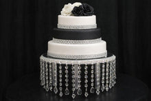 Load image into Gallery viewer, Luxury Crystal Wedding Cake Stand | Cascading Crystal Beaded Cake Stand | Elegant Wedding & Event Display Decor by Crystal wedding uk