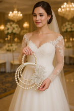 Load image into Gallery viewer, Pearl Bridal Bouquet, Rhinestone Flower,Art Deco style Elegant Wedding Accessory