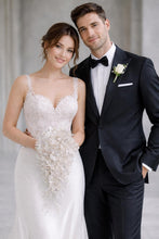 Load image into Gallery viewer, Ivory Pearl & Crystal Bridal Bouquet Rhinestone Wedding bouquet Silver brides Flowers