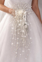 Load image into Gallery viewer, Luxury Crystal “Fountain Fall” Bridal Bouquet – Aurora Borealis Wedding Keepsake