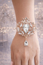 Load image into Gallery viewer, Vintage Inspired Crystal Wrist Corsage Bridal Bridesmaid Wedding Accessory – Rhinestone Bracelet Corsage