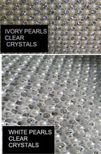 Load image into Gallery viewer, wedding cake stand , Crystal & Pearl cake stage. - round or square all sizes in white,black or ivory by Crystal wedding uk