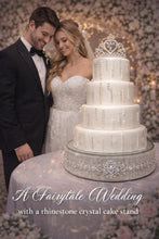 Load image into Gallery viewer, Crystal Rhinestone Wedding Cake Stand Luxury Gold Cake Stand, Elegant Bridal Cake Display, Wedding Decor, Engagement & Reception Centerpiece