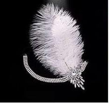 Load image into Gallery viewer, Crystal Feather Headband headpiece, Gatsby Headband Wedding flapper headband 1920s Bridal rhinestone fascinator, headdress