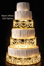 Load image into Gallery viewer, Crystal Chandelier Cake Stand Dividers – 3 Tier Separator Set with Cool White LED | Wedding Cake Display Stand