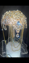 Load image into Gallery viewer, Gold Crystal Brooch Bridal Bouquet – Glam Art Deco Cascade, Handmade Luxury Wedding Bouquet