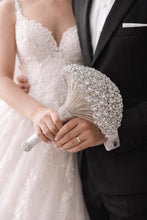 Load image into Gallery viewer, Luxury Silver Crystal Bridal Keepsake Bouquet – Handmade Beaded Wedding Bouquet -